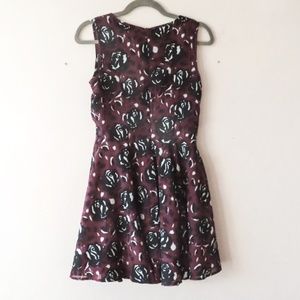 Maison Jules Burgundy Patterned Dress Size Small